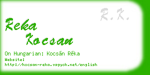 reka kocsan business card